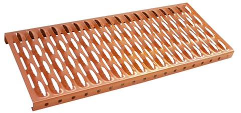 Decket Laufrost für Dach & Schornstein, Stahlblech-Dachtritt | korrosions- & witterungsbeständig; Trittfläche für Dacharbeiten; Laufgitter für Dacharbeiten; 120 cm Länge; Ziegelrot