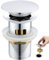 kelleria Desagüe tapon Lavabo Click clack para Lavabo, Válvula Pop up Desplegable con Rebosadero, 1/4 Válvula de desagüe con Tapa de latón para Lavabo, desagüe con Goma Engrosada, Cromado