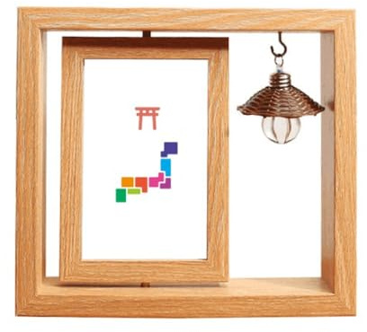 no/no Tempel japanischer traditioneller Tokio-Holz-Bilderrahmen, drehbar, 10 x 15 cm