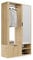 GREKPOL 100x33x190 cm (Rechts/Links) Garderobe Set mit Spiegel - Flurgarderobe Set Artisan - Garderobenschrank Flur mit Sieben Regalböden und Kleiderhaken