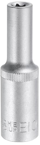 QUARKZMAN Douille E-Torx 1/2 Entraînement E10 Douille Profonde Torx Externe Cr-V Acier 6 Points Douille Femelle Torx Étoile pour Réparations Auto Entretien Maison Bricolage