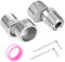 Rzspher 2 adaptadores ajustables para grifo de ducha, adaptador de conexión S de acero inoxidable, equipado con junta de cinta cruda, llaves Allen para cocinas y baños