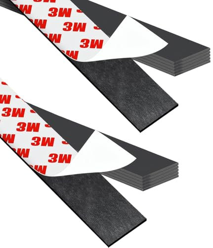 KPSRFG Magnetic Strips Self Adhesive, 10 Pack Strong Magnetic Tape with Adhesive Backing, 2 Cm X 22 Cm X 2 Mm, Ideal for Tool Organization, Kitchen Knife Holders, and DIY Projects