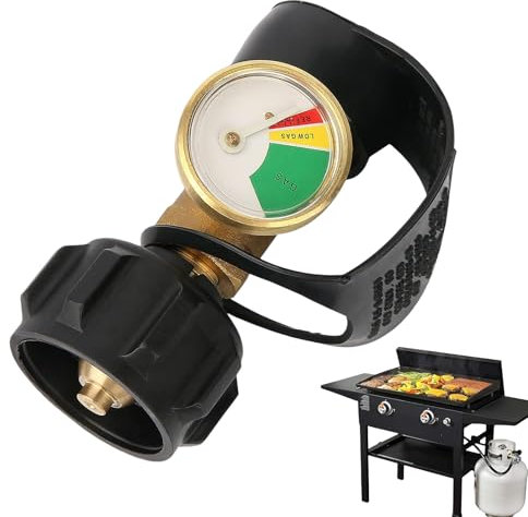 Indicatore Di Livello ga s Propano, Regolatore ga s Bombola Gpl Attacco Rapido, Per Barbecue, Campeggio, Importación 25-250 Psi, Exportación 2.5-20 Psi, 8000-15000 Btu/H, 9.14×6.09 Cm