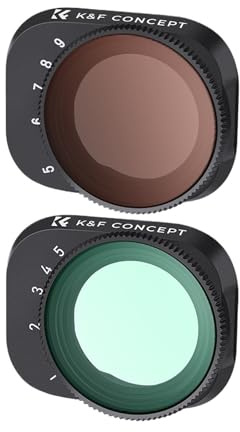 ND Filters, Filtro for droni K&F Concept, compatibile con DJI Mini 3 Pro Variabile ND2-ND32/ND32-ND512 Rivestimento for fotocamera Accessori for lenti in vetro ottico,for Camera(2 Pcs Set)