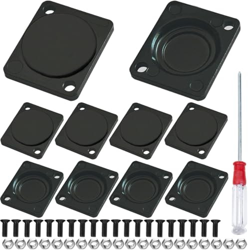 HAAMNING7 10PCS XLR Panel-Mount Blank Plate, D-Series Rack Mount Plate Zinc Alloy Black with Screw and Nut, for Chassis Connector, XLR Connector