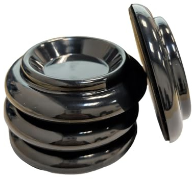 Ncheli Klavieruntersetzer 4er Set Schwarz, Möbeluntersetzer mit Eva-Boden rutschfest & Leise, Bodenschoner für Parkett Laminat, 100mm Groß für Flügel Klavier Sofa, Robuster Kunststoff