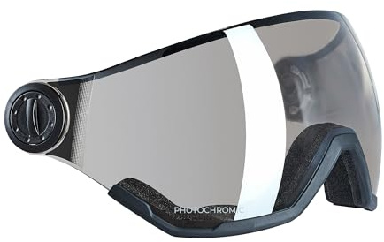 Black Crevice Photochromes Skihelm-Visier – selbsttönend, UV400 Schutz, Anti-Fog, Kratzfest – Ersatzvisier für Black Crevice Skihelme – für alle Lichtverhältnisse