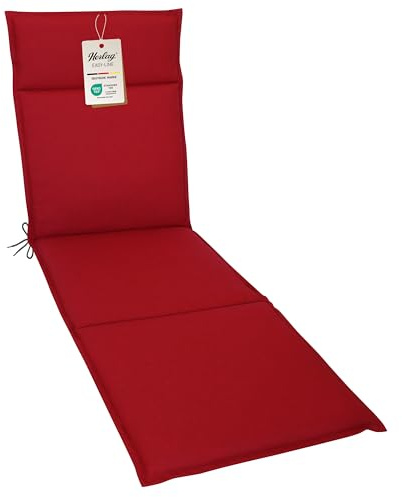 Herlag Liegenauflage Bea 190x60x4,5cm | Wasserabweisende Rollliegen-Auflage mit Fleckschutz | Bequemes Polster für Sonnenliegen | Pflegeleichte Easy-Line | Öko Tex 100 | Rot