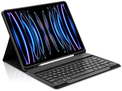Occtingkind Für iPad Pro 12.9 (2018-2022) Hülle mit Tastatur QWERTZ | Langer Akkulaufzeit, Zuverlässiger Schutz, Für Optimale Nutzung, Tastatur für iPad Pro 12.9 Dunkelblau