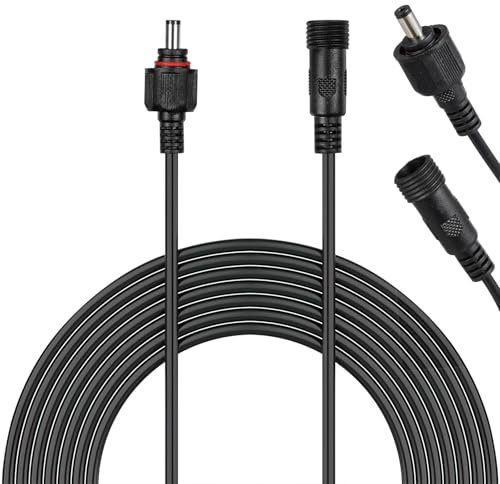 Kichvoe Dual Voltage Dc Extension Cable 5 Meters for Solar Water Feature Pumps and Outdoor Solar Lighting Applications