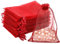 G2PLUS 100 Stück Rot Organzasäckchen, 13x18 CM Groß Geschenk Organzabeutel, Hochzeit Organza-Beutelchen mit Kordelzug Sie als Hochzeit Bonbonsbeutel, Schmuckbeutel, Geschenkbeutel