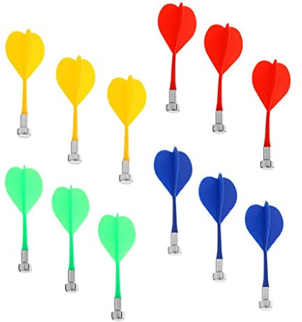 Gazechimp 12 Stück Ersatzpfeile für Magnet-Dartboard - Blau Gelb Rot Grün