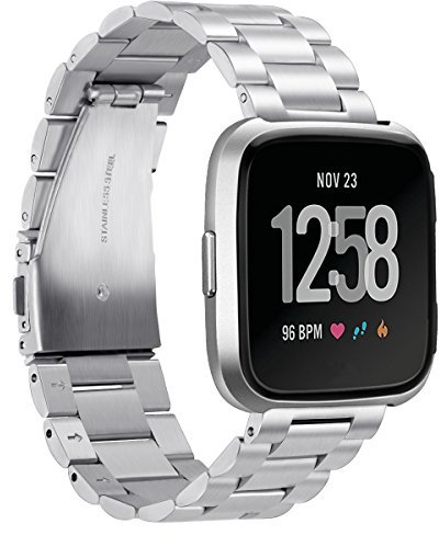 Aresh für Versa Armband, massives Metall, Edelstahl Armband mit Set zum Austauschen des Armbands, für die Versa Smartwatch