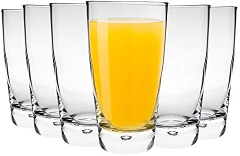 Bormioli Rocco Luna Clear Bubble Base Highball Cocktail Glasses - 340ml - Pack of 12