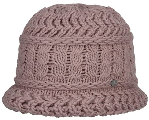 LIERYS Classico Strickhut Damen - Winterhut Made in Germany - Glockenhut mit Schurwolle - One Size 55-60 cm - Wollhut Herbst/Winter Altrosa One Size