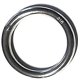 US STAINLESS Stainless Steel 316 Round Ring Welded 5/16 x 2 (8mm x 50mm ID) Marine Grade