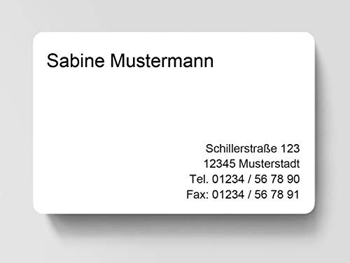 100 Visitenkarten, laminiert, 85 x 55 mm, inkl. Kartenspender - Classic Neutral