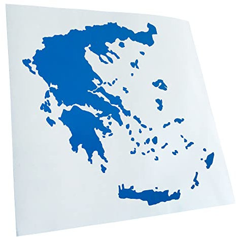 Kiwistar - Autoaufkleber - Griechenland Umriss Kontur - blau - 10x10cm - Heckscheibe Auto Aufkleber wetterfest für Kfz LKW Mofa Truck - Sticker außen selbstklebend Tuning Zubehör für Fenster Fahrzeug