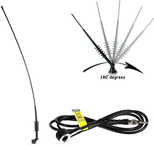 alca® universal car radio aerial antenna mast 80cm and 1.30m cabel