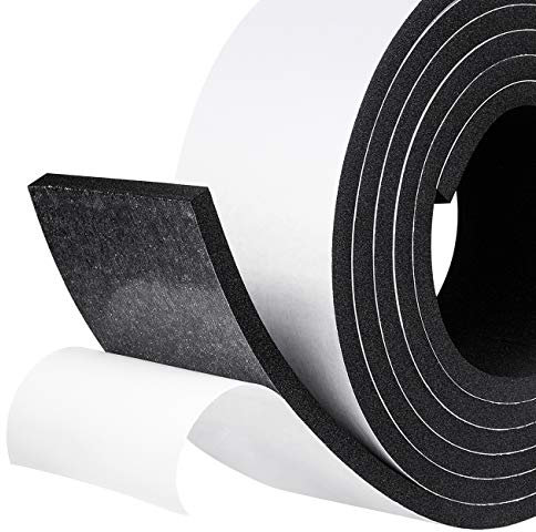 fowong Foam Tape Self Adhesive 50mm(W) x 6mm(T) x4m(L), High Density Soundproofing Weather Strip,Gasket Seal,Anti-Vibration,Anti-Collision, Shockproof Insulation for Window Door