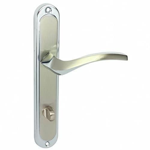 domino Türgriff ENIGMA M6/M9 WC-Bad 78 Drückergarnitur für Zimmertüren Langschild-Garnitur Türdrücker-Set Türbeschläge/Farbe:Chrom Glänzend/Nickel/Material:Aluminium