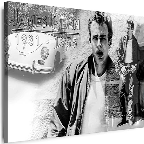 Myartstyle - Bilder James Dean 120 x 80 cm Leinwandbilder Xxl - 1 Teilige Wandbilder Hollywood Legenden Film Kunstdrucke w-S-2020-035