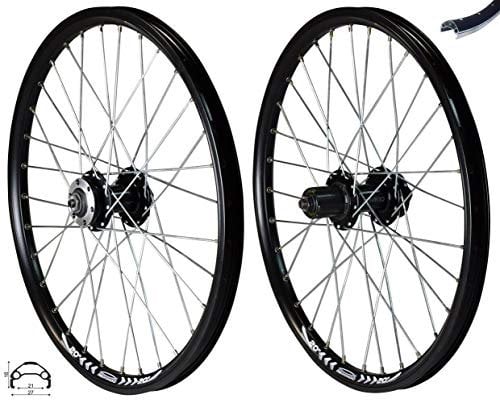 Redondo 20 Zoll Laufrad Set Vorderrad Hinterrad Hohlkammer Felge Schwarz Disc