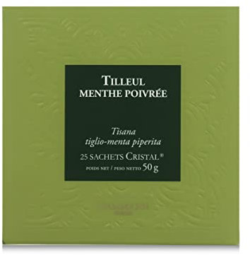 Passerini Dammann Tilleul Menthe - Tisana al Tiglio e Menta, 25 filtri Cristal, 50g, Dammann Frères