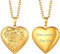 Suplight Foto Kette personalisiert Rose Blume Herzanhänger zum Öffnen mit Kette 18k vergoldet Herz Medaillon für Bilder Amulett Schmuck für Frauen Mutter Freundin Valentinstag Weihnachten