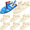 DIY Holz Segelboot, 8 Stück DIY Holz Kinder Schiff, Mini Segelboote, Segelboot Modelle, Verwendet für Kinder Unterhaltung, Wasser Unterhaltung