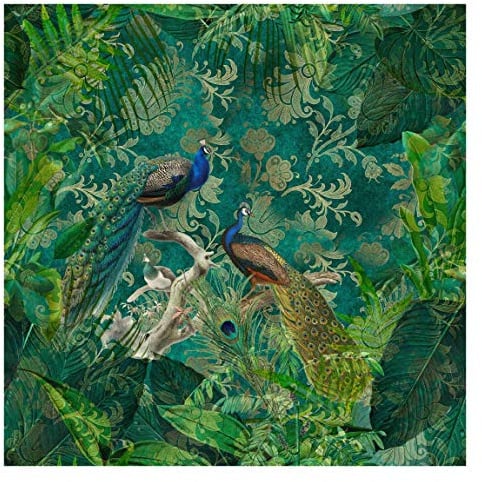 Fototapete Premium Shabby Chic Collage Edler Pfau II Wandtapete 288 x 288cm