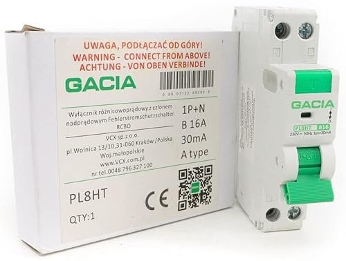 GACIA RCBO B10 1P 30 mA Typ A GACIA Leistungsschalter
