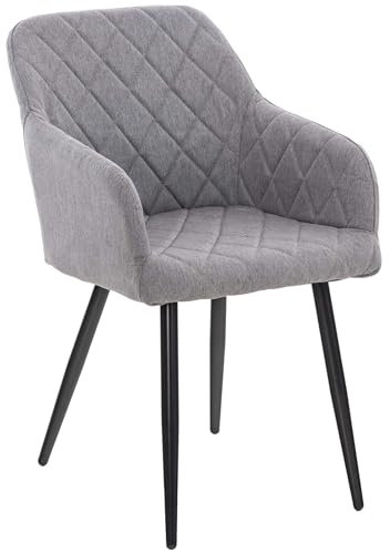 CLP Esszimmerstuhl Shila I Samt I Stoff I Gesteppt I Mit Bodenschonern, Farbe:grau, Material:Stoff