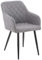 CLP Esszimmerstuhl Shila I Samt I Stoff I Gesteppt I Mit Bodenschonern, Farbe:grau, Material:Stoff
