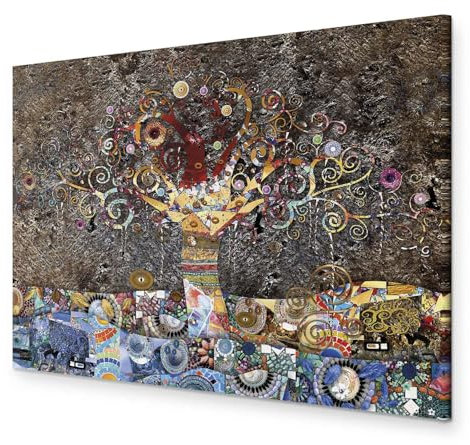 murando Akustikbild Gustav Klimt Baum des Lebens Leinwandbild 1 tlg Kunstdruck modern Wandbilder XXL Wanddekoration Design Wand Bild - Abstrakt l-A-0050-b-a