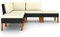 Gecheer 5-TLG. Gartenmöbel, Garten-Lounge-Set mit Kissen, Gartensofagarnitur, Terrassensofa, Rattansofa, Sitzgruppe, Gartensofa Ecksofa Mittelsofa Poly Rattan Schwarz Kissen Farbe: Cremeweiß