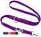 DEY - Premium Hundeleine Nylon 2m | Reflektierend | 3fach Verstellbar | für Kleine, Mittelgroße u. Große Hunde | viele Farben |Doppelleine Hund | Schleppleine | Führ-Leine | Welpenleine | Lila, M