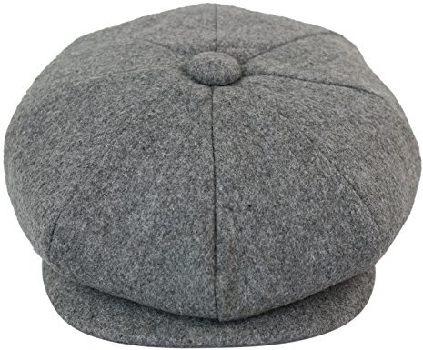 TruClothing Mens Tweed Newsboy Cap Baker Boy Flat Grandad Hat 8 Panel Plain Grey L