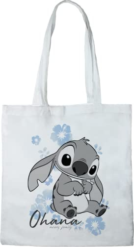 Disney BWDLILOBB007 Tote Bag Stitch 38 x 40 cm, Weiß