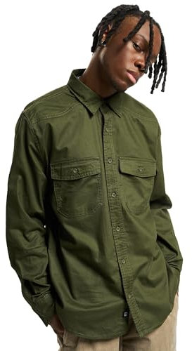 Brandit Flannel Shirt Long Sleeve, color: olive, size: S