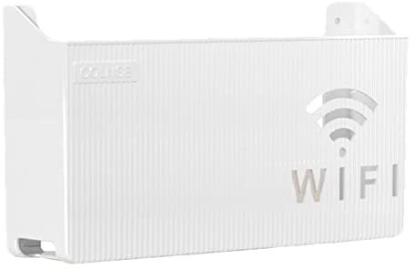 Youding Wifi-Router-Aufbewahrungsbox, Wandbehang, Set-Top-Box, Regal, dekoratives Router-Hider-Rack, Kabel-Organizer, an der Wand befestigte Wifi-Boxen für Wohnzimmer( 24.5146cm/9.645.512.36i, White