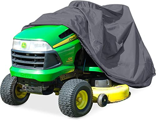 XYZCTEM Riding Lawn Mower Cover,Tractor Cover Fits Decks up to 54, Heavy Duty 420D Polyester Oxford Waterproof,Durable, Water Resistant Covers for Your Rider Garden Tractor(Grey,72Lx54Wx46H)