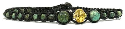 Glücksbringer-Fußkettchen für Damen | Tibetanisches Sommer-Fußkettchen Shamballa, aus Natursteinen für den Sommer, bequem, praktisch und langlebig, verstellbares Fußkettchen für Damen, 28 centimeters