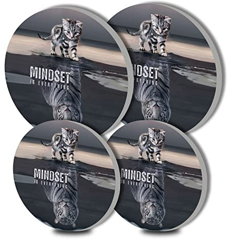 Cat Reflection Tiger Round Metal Hob Covers Set of 4 Stove Cooker Hob Covers for Cookers Gas Stove Protector Cookware Accessories Modern Cooktop Decor
