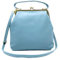Retro Lederhandtasche - Zoe, Damen Schultertasche und Umhängetasche im Vintage Stil (hellblau)
