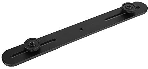 Cyrank Dual Camera Mount Flash Bracket, Dual Flash Bracket Extension Bar with 1/4 Screw Aluminum Alloy Straight Camera Brackets Holder for Camera LED Light Flash Light Microphone, 10.6 Inch