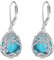 Baum des Lebens Türkis Ohrringe für Damen 925 Sterling Silber Lebensbaum Tropfen Ohrringe Leverback Schmuck Geschenke (EE-Baum des Lebens Türkis)
