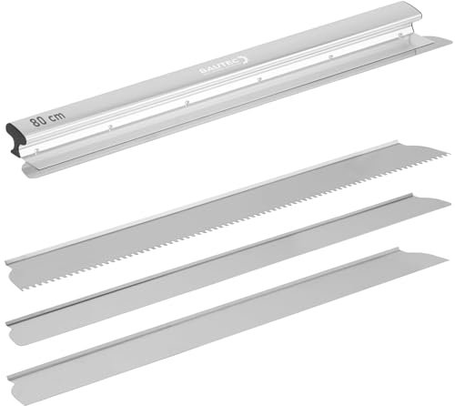 BAUTEC Profi spatola per superfici 80 cm » con lama e manico di ricambio inclusi » per superfici di grandi dimensioni » Spatola per cartongesso…