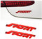 JNNJ 2 Stück 3D Emblem Badge, Sport-Emblem, Plakette Abzeichen Auto Sticker Abziehbild, Metall Motor Auto Aufkleber Emblem Abzeichen, Auto Aufkleber Tuning(Rot)